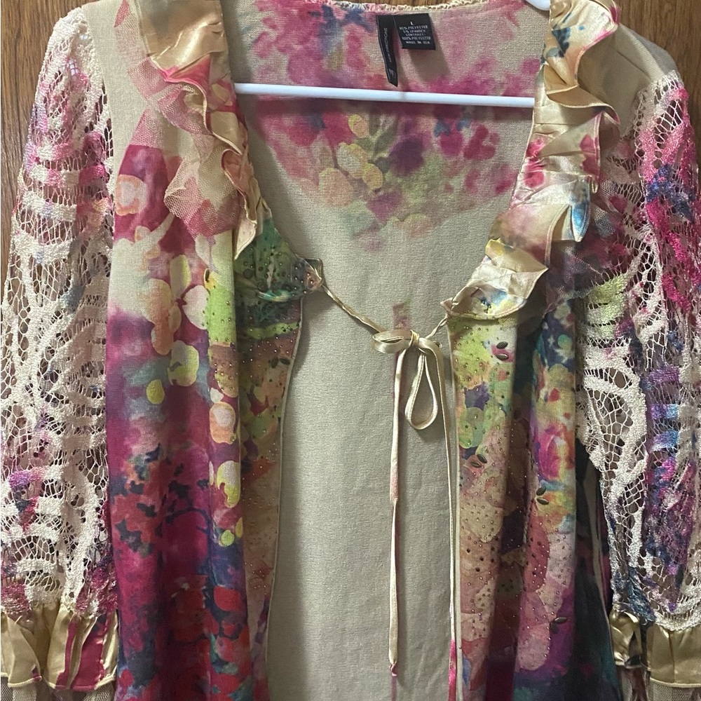 New Directions Multicolor Lace Blouse